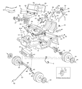 Page A Diagram and Parts List for 78537-9993  Power Wheels Ride-On Cars